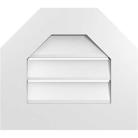 Ekena Millwork Octagonal Top Surface Mount PVC Gable Vent: Functional, w/ 3-1/2"W x 1"P Standard Frame, 18"W x 16"H GVPOT18X1601SF